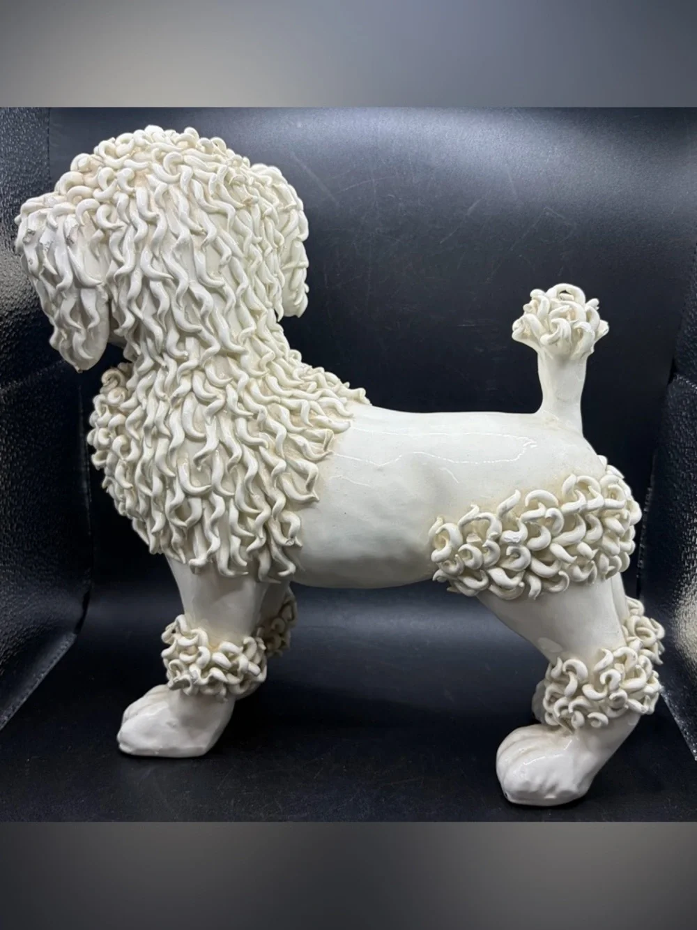 Vintage Italian Handmade Hollywood Regency Spaghetti Poodle Dog Sculpture Statue